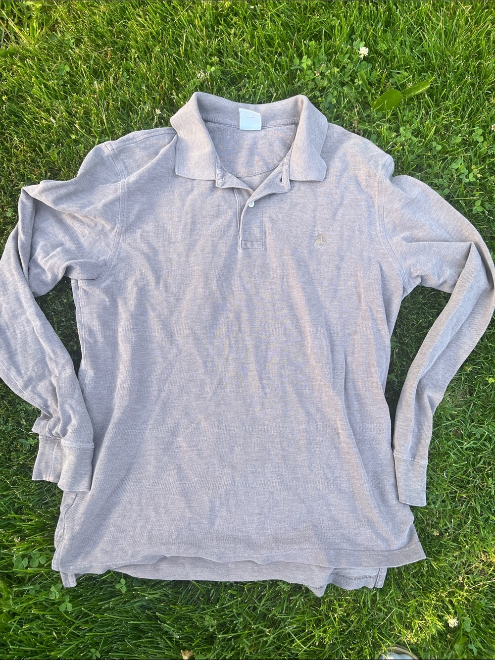 Brooks Brothes slim fit L Men's Long Sleeve Polo Shirt - Gray/brown